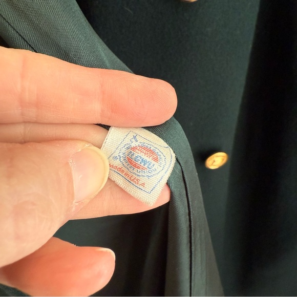 Vintage Hunter Green Wool Coat Forecaster Boston Double Breasted Gold Buttons 18 - Picture 6 of 8